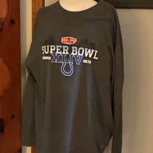 🔥 SUPER BOWL XLIV Indianapolis Colts Long Sleeve Tee Shirt Size XL Retail $50